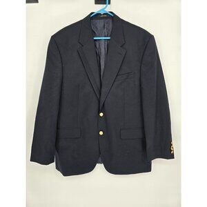 Lauren Ralph Lauren Size 44R Mens Suit Jacket Black 100% Wool Blazer